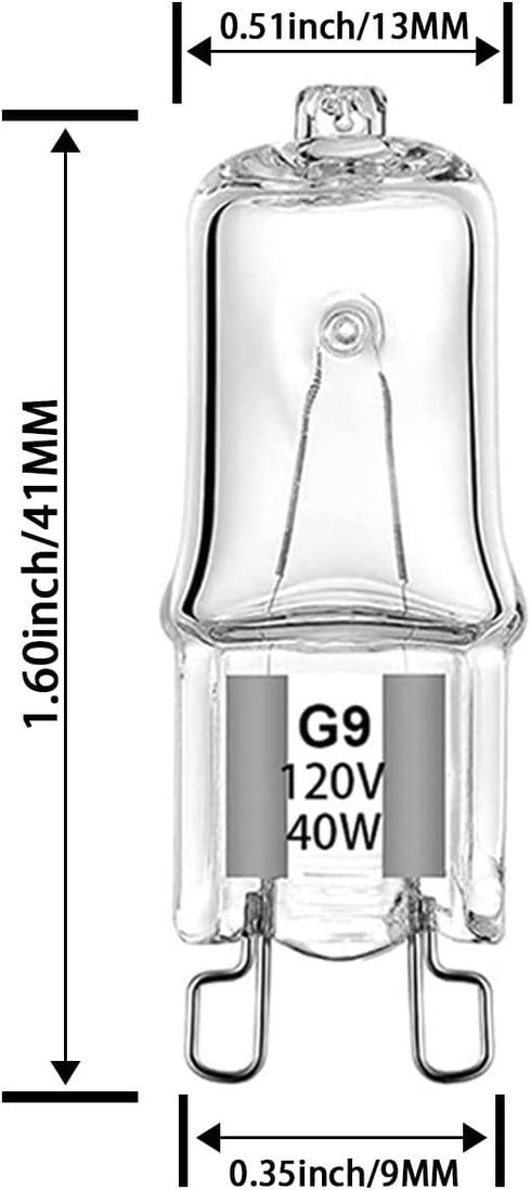 SDTC Tech 6 Pack Halogen Light Bulb for Whirlpool Microwave Oven, G9 120V 40W Compatible with KitchenAid