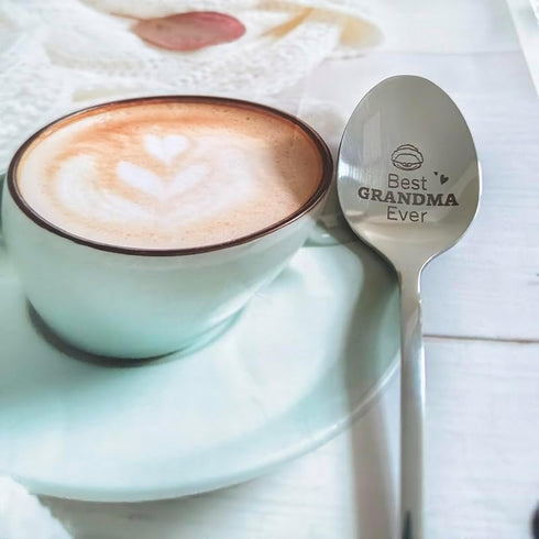 Best Grandma Ever Spoon, Gifts for Grandma from Granddaughter Grandson, Christmas Mothers Day Gift for Coffee Tea Lovers