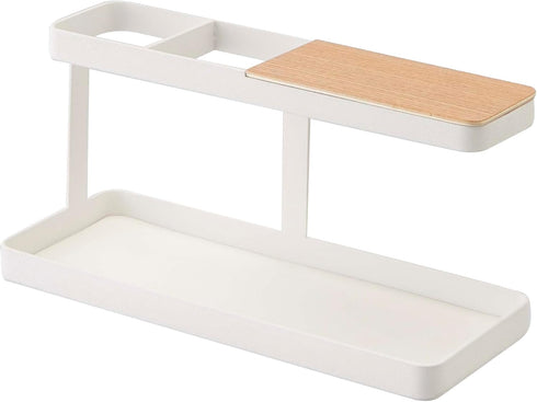 YAMAZAKI home Desk Bar-Wood & Steel Organizer - One Size, White (2299)