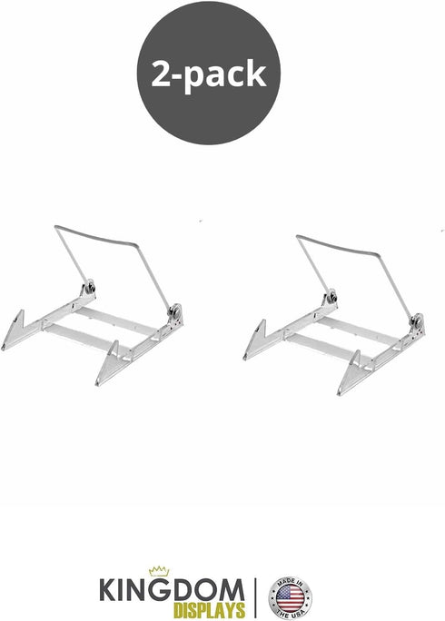 MADE IN USA 2-pack Adjustable Acrylic Easels for Displaying Plates, Art, Pictures, Unique on the Market