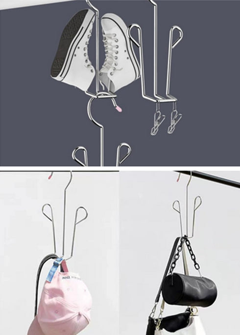 5 Pack Stainless Steel Shoes Hanger Drying Rack for Dehumidifying Hanging Leather Shoes, Closet Organizer