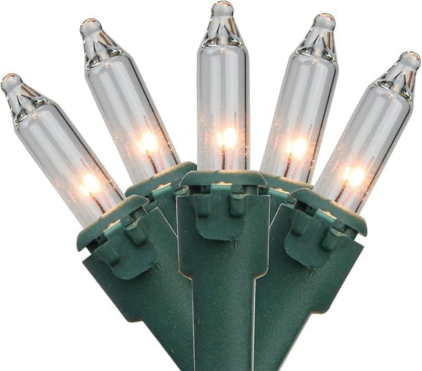 Generic 20-Count Clear Mini Christmas Light Set, 4ft Green Wire