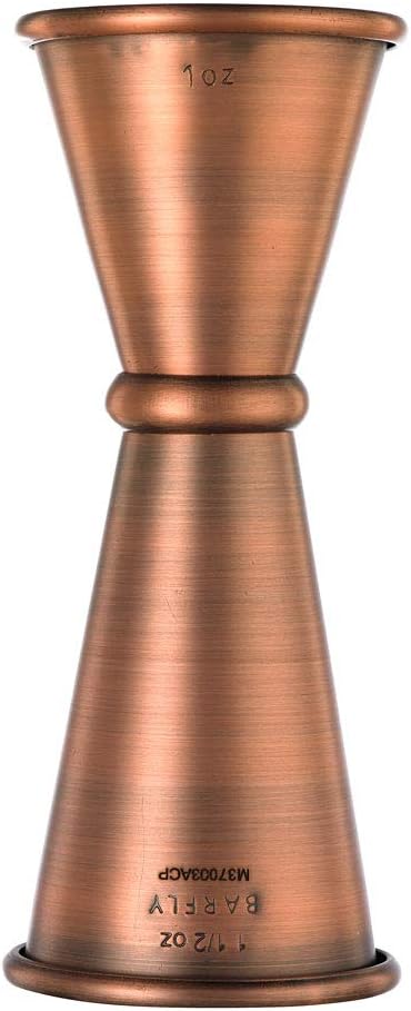 Barfly Japanese Style Jigger, 1 oz x 1-1/2 oz, Antique Copper