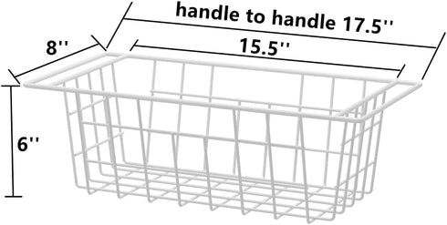 Slideep 17.5'' Large Storage Baskets - Chest Freezer Organizer, Sturdy Metal Wire Pantry Bin for Home Kitchen (2 Packs)