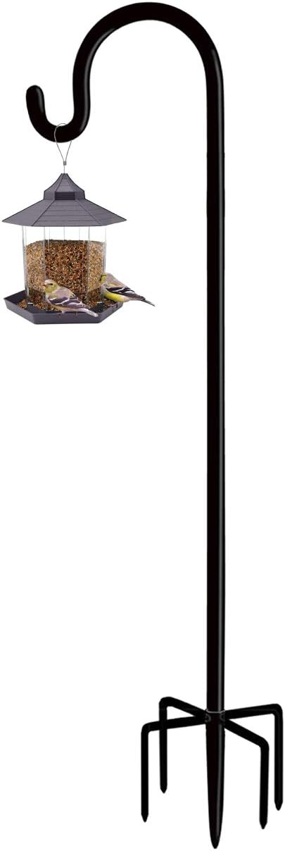 Artibear Adjustable Outdoor Shepherd Hook Stand with 5 Prong Base, 76 Inches
