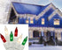 Set of 100 Red, Green, and Clear Frosted Icicle Lights - White Wire