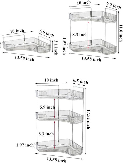 Counter (2 CESTATIVO Corner Bathroom Organizer, Vanity Trays for Bathroom, Skincare Makeup Organizer Shelf, Shelf