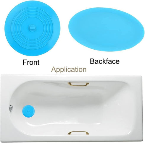 V-TOP Tub Stopper 2 Pack, 6 inches Large Silicone Drain Plug Hair Stopper for Kitchen Bathroom and Laundry