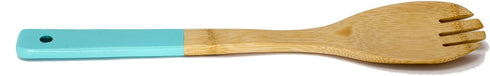 Home Basics Bamboo Cooking Utensils Set, 6-Piece with Color Handles, 2.5" x 12" x .25"