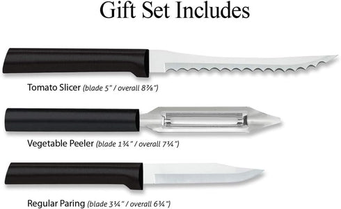 Rada Cutlery Peel, Pare and Slice Set, Black Handle