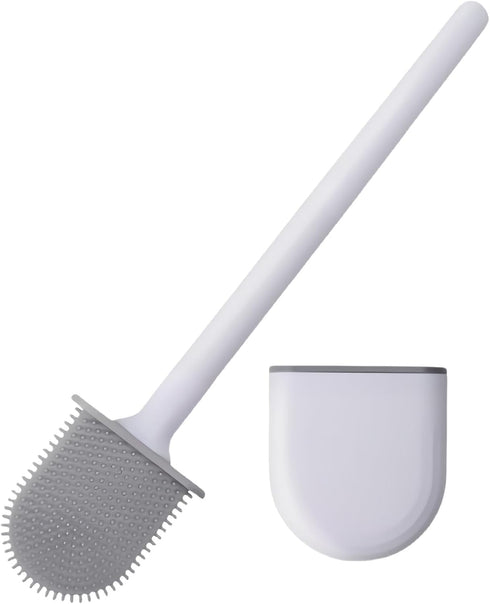 FLDAM Silicone Toilet Brush,Toilet Bowl Brush,Toilet Brush and Holder Set,Rv Toilet Cleaner Brush