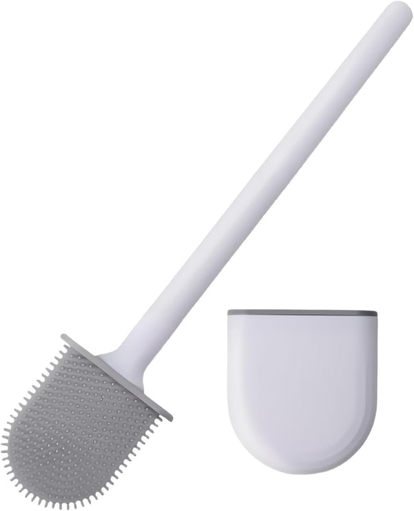 FLDAM Silicone Toilet Brush,Toilet Bowl Brush,Toilet Brush and Holder Set,Rv Toilet Cleaner Brush