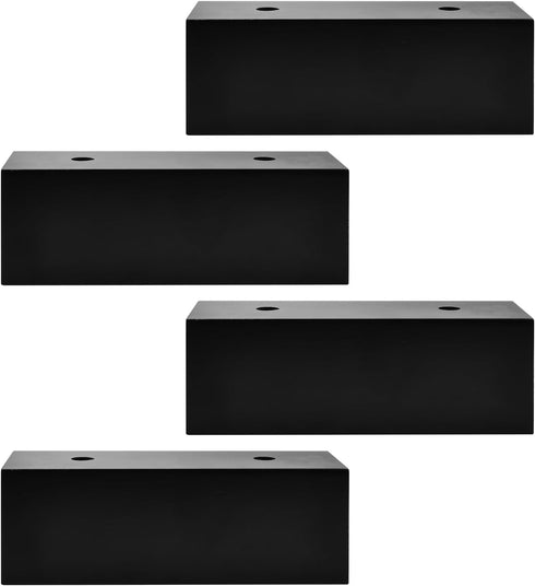 TCHOSUZ 2 Inch Solid Wood Furniture Legs, 4 Pack Black Block Corner Legs