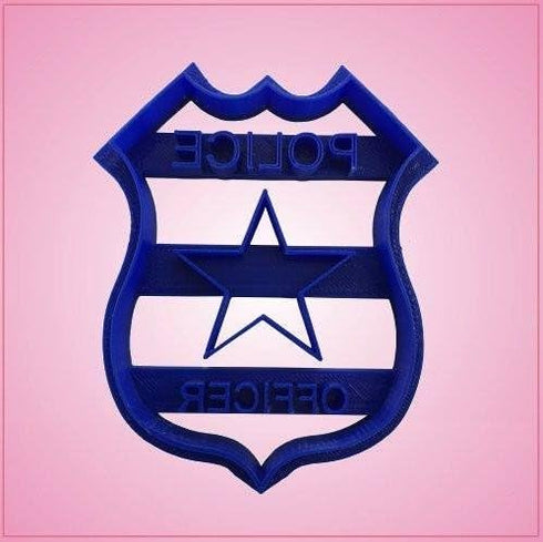 Embossed Police Badge Cookie Cutter, 3-1/2 Inches