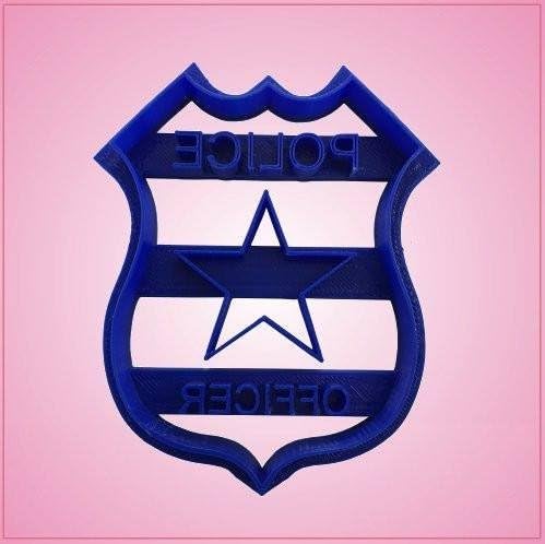 Embossed Police Badge Cookie Cutter, 3-1/2 Inches