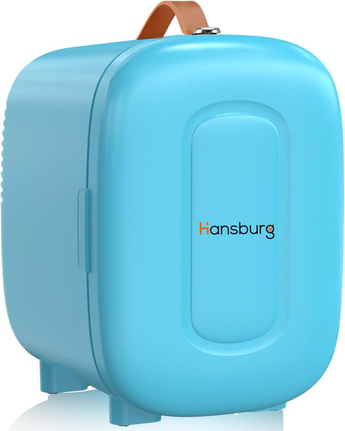 Mini Fridge for Bedroom Skincare Cooler & Warmer Portable Small Refrigerator 4 Liter/6 Can with 12v AC/DC/USB Option