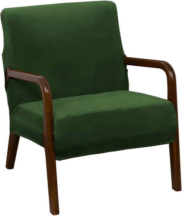 NICEEC Green Spandex Mid Century Chair Covers Stretch Accent Chair Slipcovers with