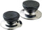 2-Pack Universal Pot Lid Knob Handle, Stainless Steel Base Circular 5.3x7cm Dia - Kitchen Cookware Replacement