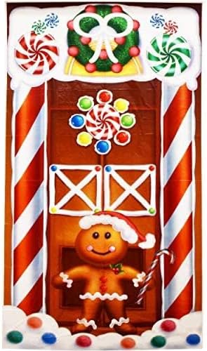 4 Pack Christmas Bathroom and Front Door Holiday Decorations and Covers for Festive Decor
