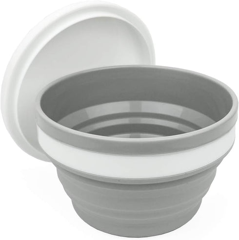 CARTINTS Silicone Collapsible Food Storage Containers with Lids, Ideal for Travel and Camping, 32oz/950ml, Grey