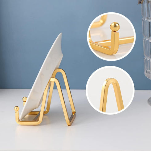 4 Pack Plate Holder Easel Display Stand - 3 Inch Metal Stands for Display Pictures | Photo Frames | Decorative Plates -
