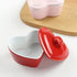 Heart-Shaped Ceramic Baking Bowl with Lid, 5 OZ Rice Bowl - Red