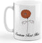 Custom Ceramic Coffee Mug 11 Ounces, Marigold Silhouette Dark Orange Nature Flowers & Plants, Personalized Text Here