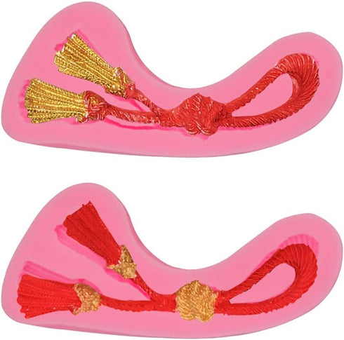 2 pieces Rope Knot Ice Jelly Baking Tray Molds, Chinese Knot Cake Baking Mould for Chocolate Candy Bakeware