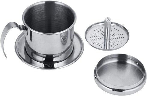 Stainless Steel Vietnamese Coffee Drip Filter, Manual Coffee Infuser, Single Serving Cup for Coffee Lovers