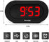 REACHER Small LED Digital Alarm Clock, Full Range Brightness Dimmer, USB Charger, Adjustable Alarm Volume