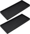 DNC Bathroom Vanity Tray, 2PC 11.8" Silicone Kitchen Sink Soap Tray for Countertop Dish Holder, Black Desk Organizer