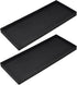 DNC Bathroom Vanity Tray, 2PC 11.8" Silicone Kitchen Sink Soap Tray for Countertop Dish Holder, Black Desk Organizer