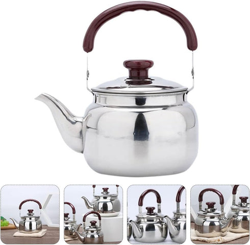 LIFKOME Traditional Stainless Steel Heavy Duty Tea Kettle, Whistling Stove Top Kettle with Cool Touch Handle
