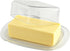 2 Countertop Large Butter Dish with Lid, Butter Keeper, Plastic Butter Holder Tray Container, Holds Stick of Butter
