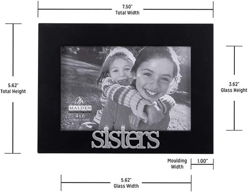 Malden International Designs Black Sisters Expressions Picture Frame - 4x6