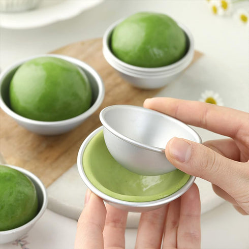 Tofficu 8Pcs Dome Cake Pan, Aluminum Cake Ball Mold - 1.77+2.16+2.55+3.14 Inch Half Ball Cake Pan for DIY Baking