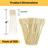 Perfect Stix Paddle Pick 6-200, 6" Bamboo Paddle Pick Skewers, Pack of 200