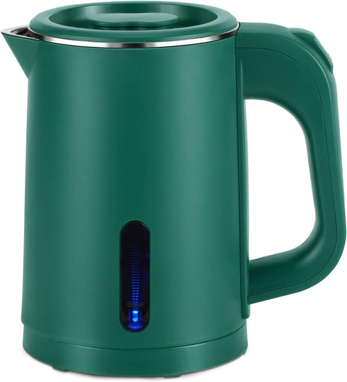 Small Electric Tea Kettle, 0.8L Portable Mini Hot Water Boiler Heater with Auto Shut-Off & Boil Dry Protection (Green)