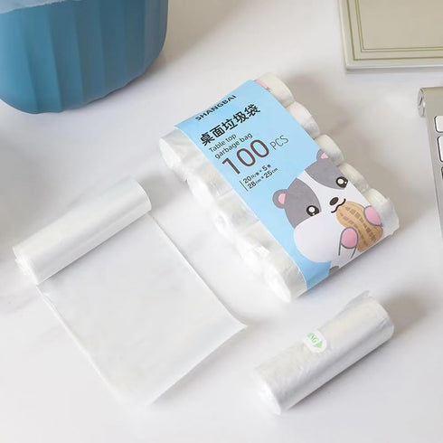 Small Desktop Trash Can with Lid, Cute Mini Garbage Bin for Office Countertop and Coffee Table