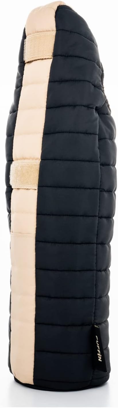 Puffin The Caddy Wine Bag - Insulated Bottle Bag & Wine Chiller, Black & Tan