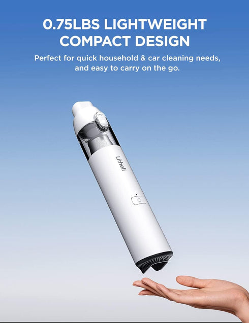 LiTHELi Handheld Vacuum Cleaner Cordless, 10000Pa Suction Power for Car, Home, Pet & Crevices - Blue