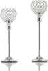 VINCIGANT Silver Crystal Votive Candle Holders, Set of 2 for Table Centerpieces & Tealight Candles