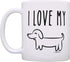 ThisWear I Love My Wiener Dog Mug, Funny Dachshund Gifts, 11oz Ceramic Coffee Mug with Handle
