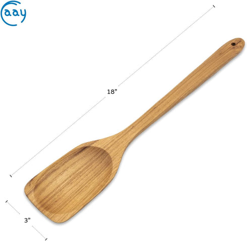 FAAY 18 Inches Large Wooden Spoon, Heavy Duty Long Handle Spoon for Big Pot Stirring, Mixing, Cooking