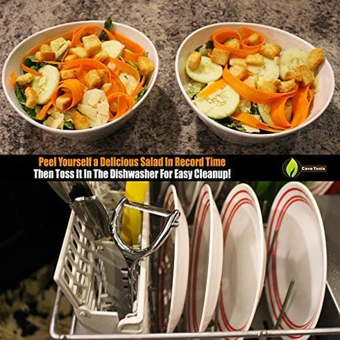 Cave Tools Vegetable Y Peeler - Julienne Swivel Slicer with Potato Eye Remover for Peeling Fruits and Vegetables