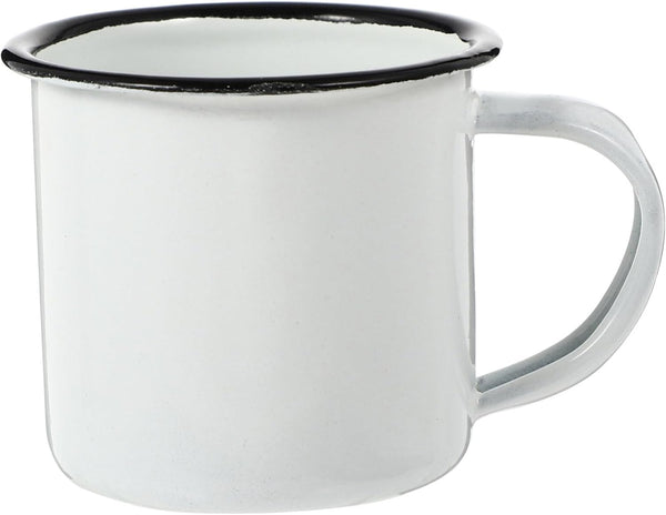 Vintage Enamel Cup, Iron Mugs, Tea Mug with Handle, Mini Wine Camping Mug, Retro Drink Tumbler for Coffee, White