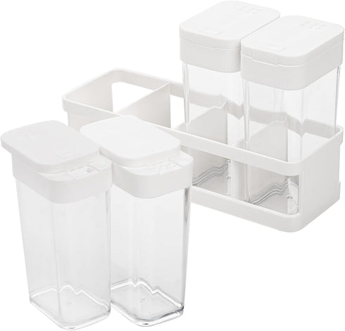12 Set ZOOFOX Pieces Spice Shaker Jars, Plastic Seasoning Shaker Box with Lid, Transparent Barbecue Storage Containers