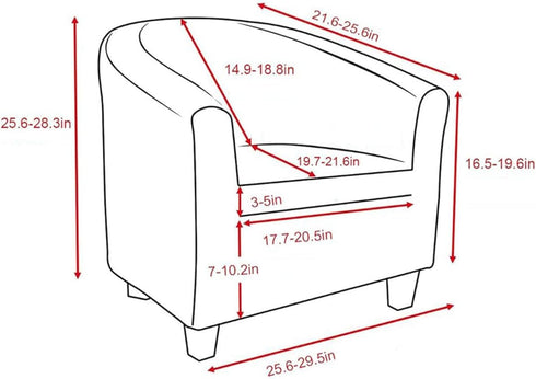 2 Deisy Dee Piece Velvet Club Chair Slipcover Stretch Barrel Chair Covers Accent Chair Cover Removable Couch Furniture