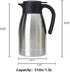 GiNT 51Oz Stainless Steel Thermal Coffee Carafe with Lid, Double Walled Vacuum Thermos, 12 Hour Heat Retention, Silver