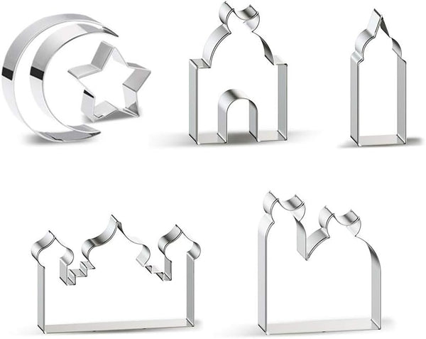 Aprildecember Ramadan Decoration Cookie Cutters Set, 6 Pcs Eid Fondant Cake Baking Tools for Ramadan Party Decorations